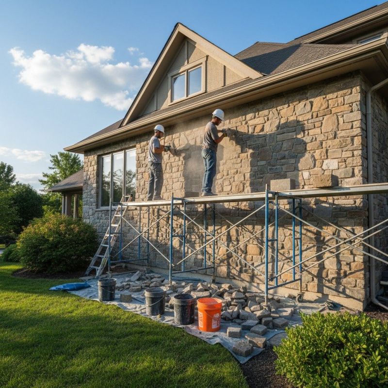 River Rock Siding Installation